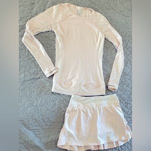 Lululemon skirt and long sleeve set